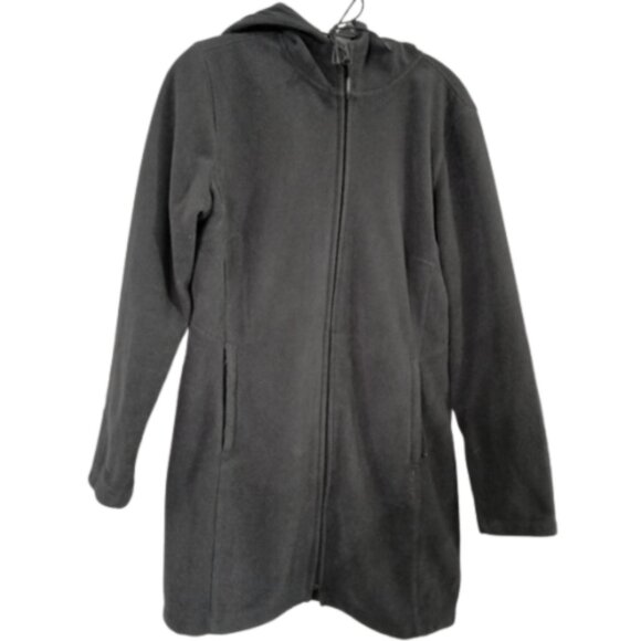 Mondetta Women's Charcoal Full Zip Fleece Hooded Jacket Size Large - Picture 2 of 5